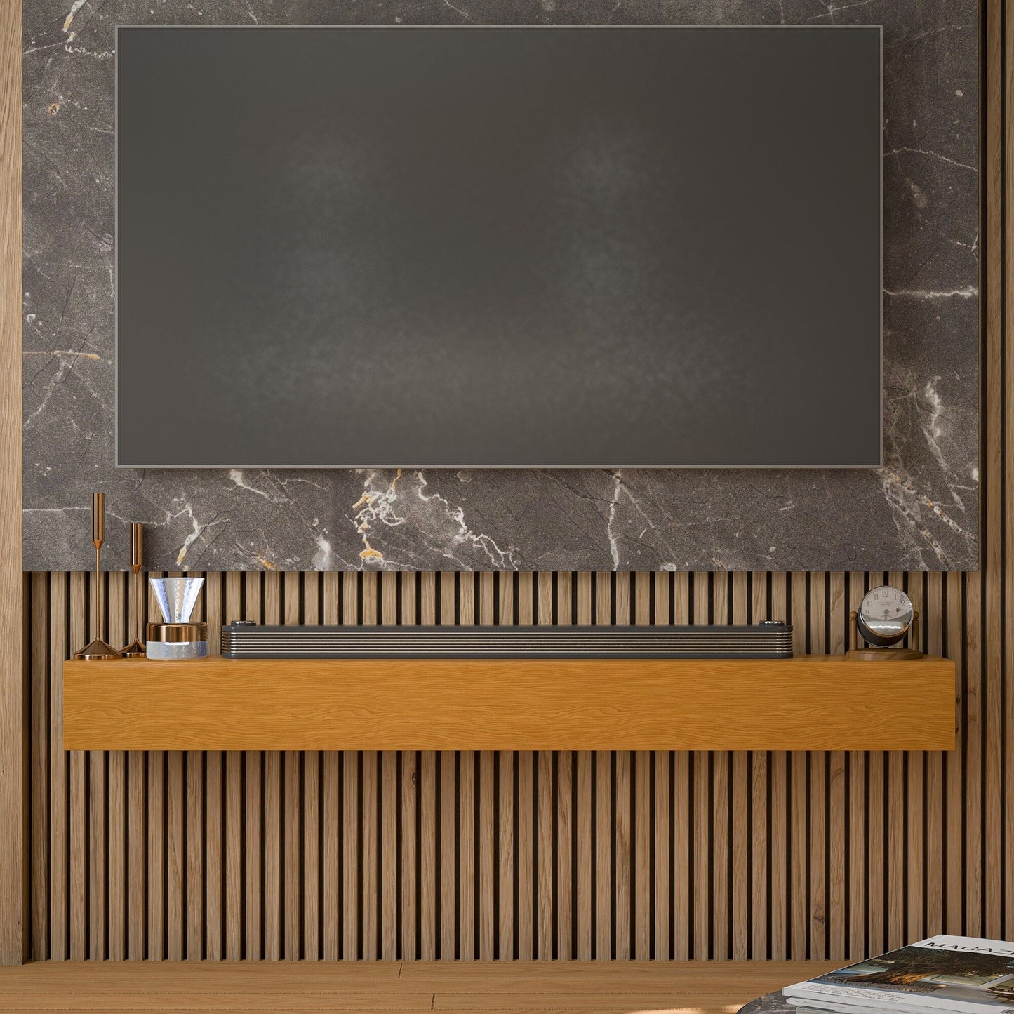 Solid Pine Wall Mounted Fireplace Mantel Floating Shelf