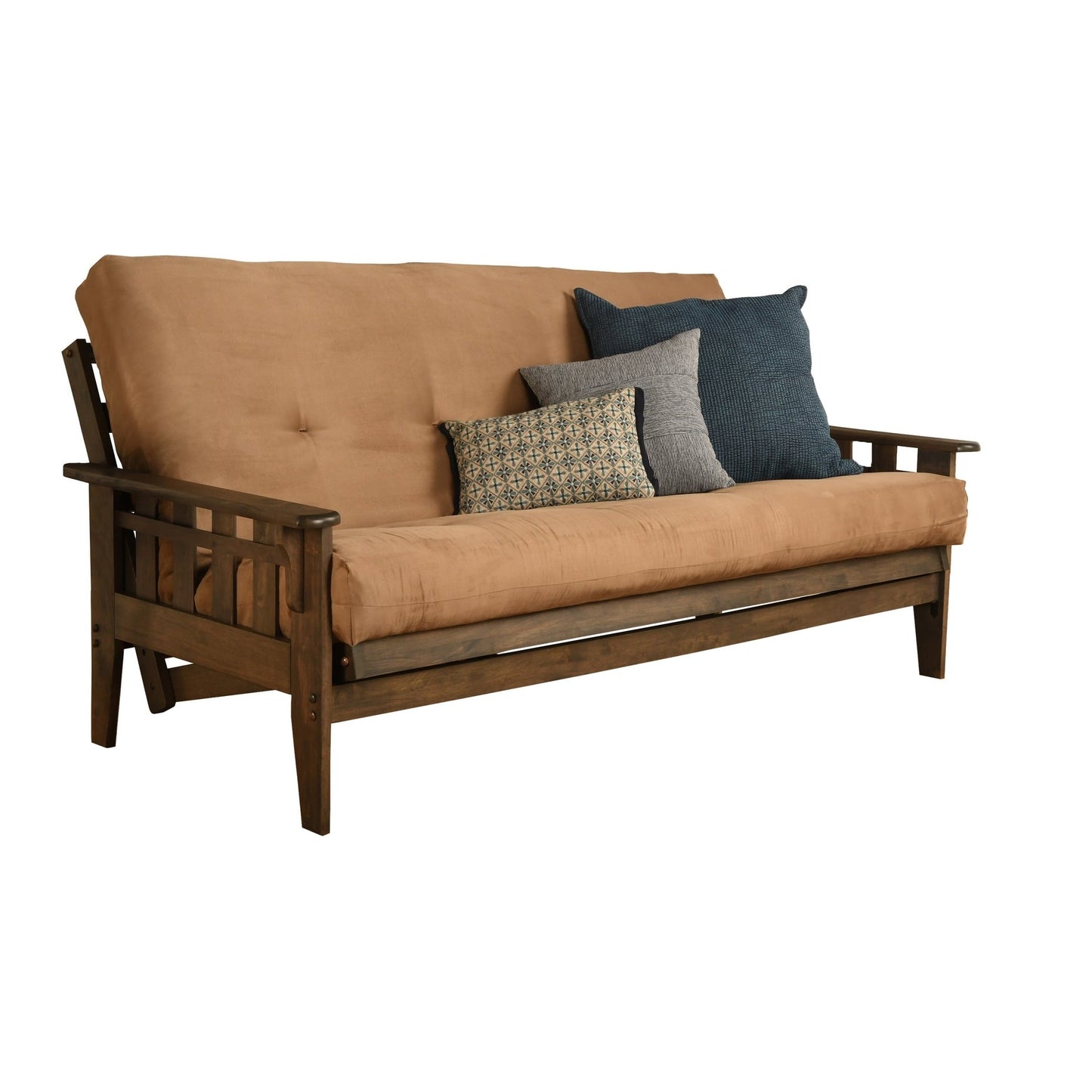 Somette Tucson Full-size Rustic Walnut Futon Set with Mattress