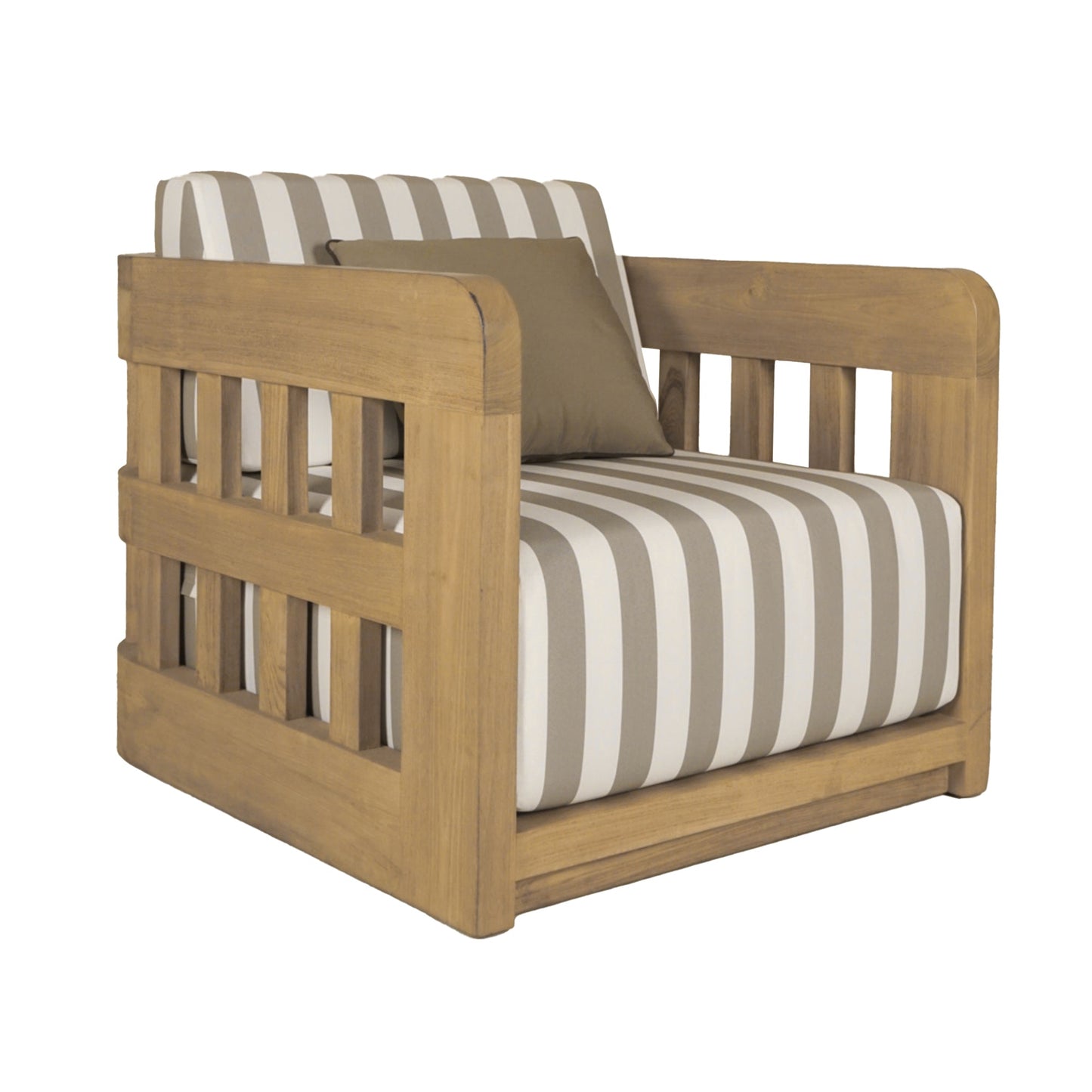 Adelaide Outdoor Accent Chair Brown Stripe | Moe's Furniture - TA-1011-21