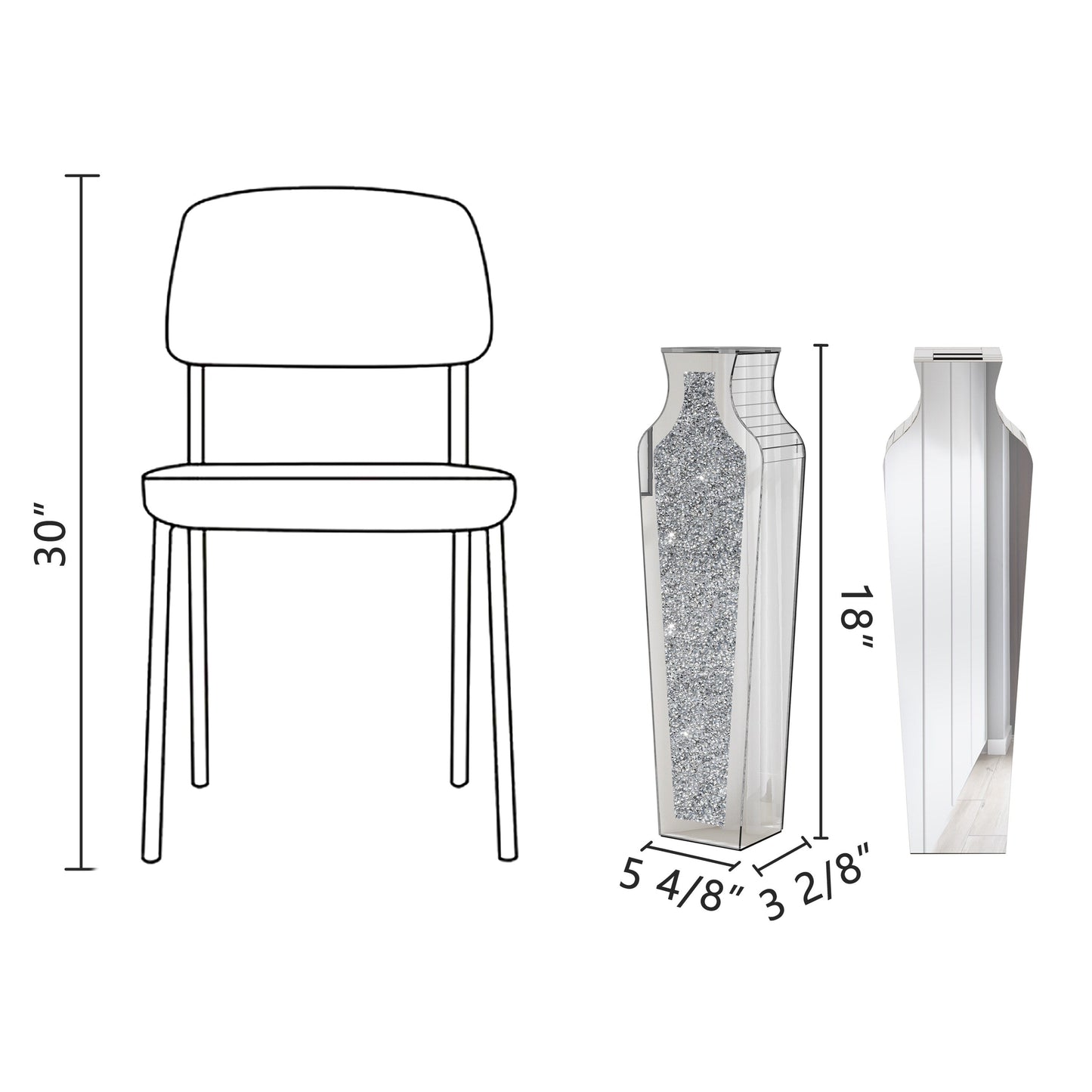 Tall Crushed Diamond Floor Vase