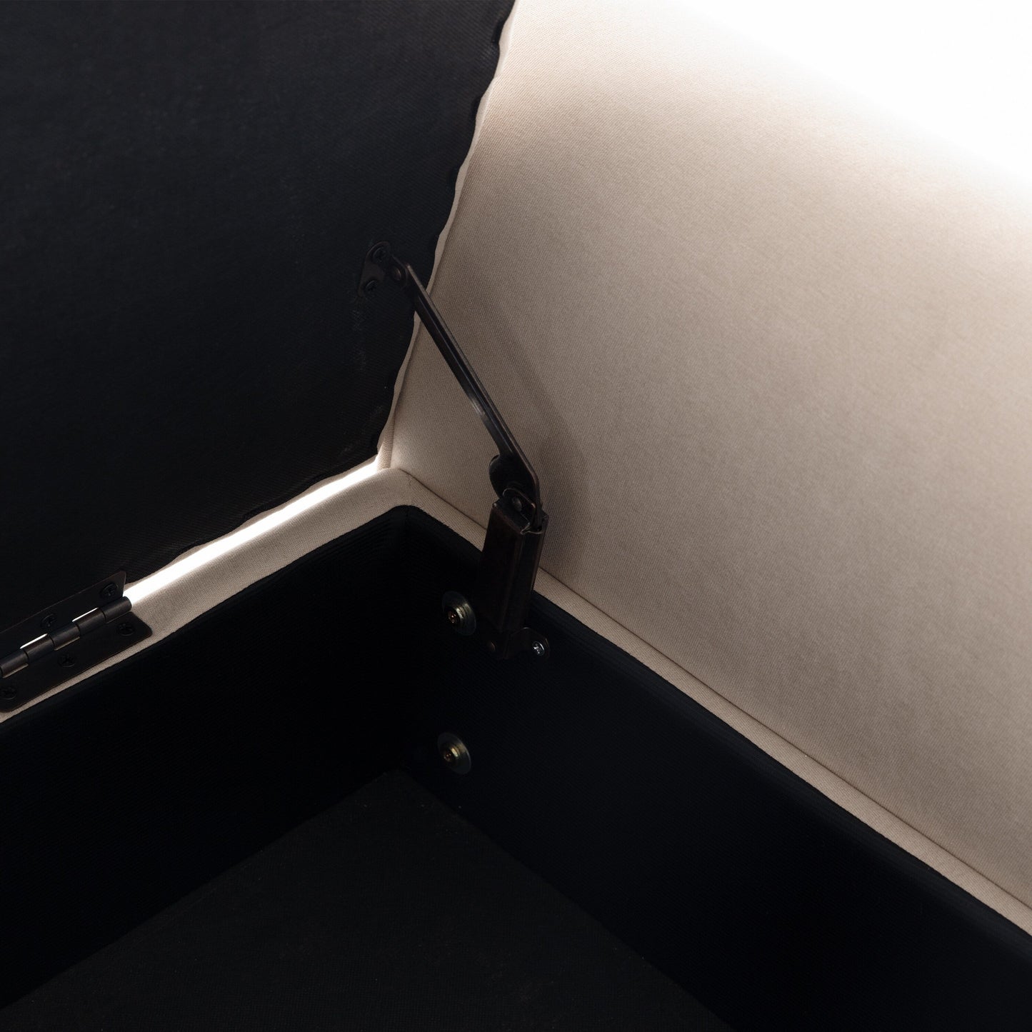 Upholstered Storage Bench Arm Bench Entryway Bench with Tufted Flip Top 50.4 Inches