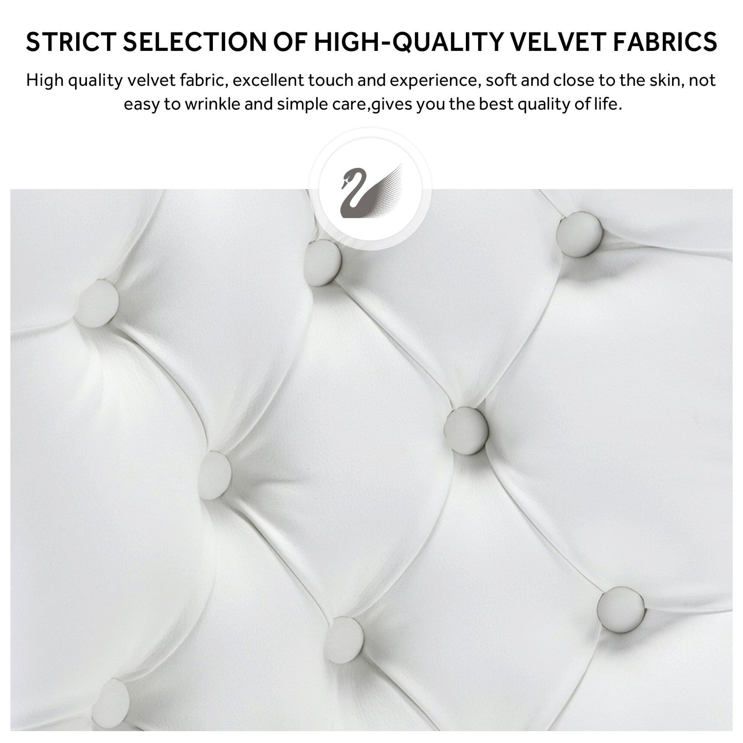 Upholstered Tufted Velvet Dining Chair with Solid Wood Legs Set of 6