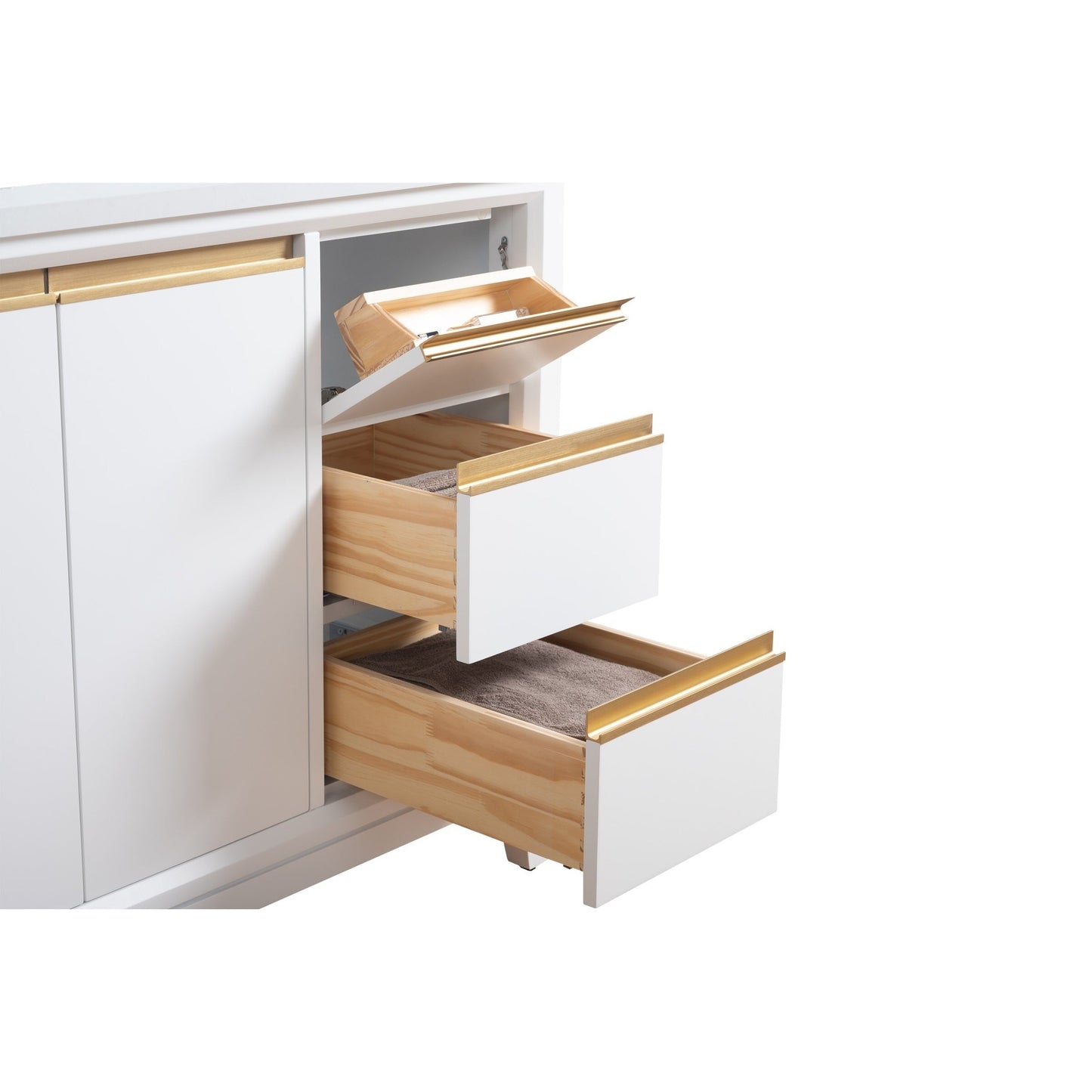 Vanity Art Bathroom Vanity with Ceramic Sink and Engineered Marble Top