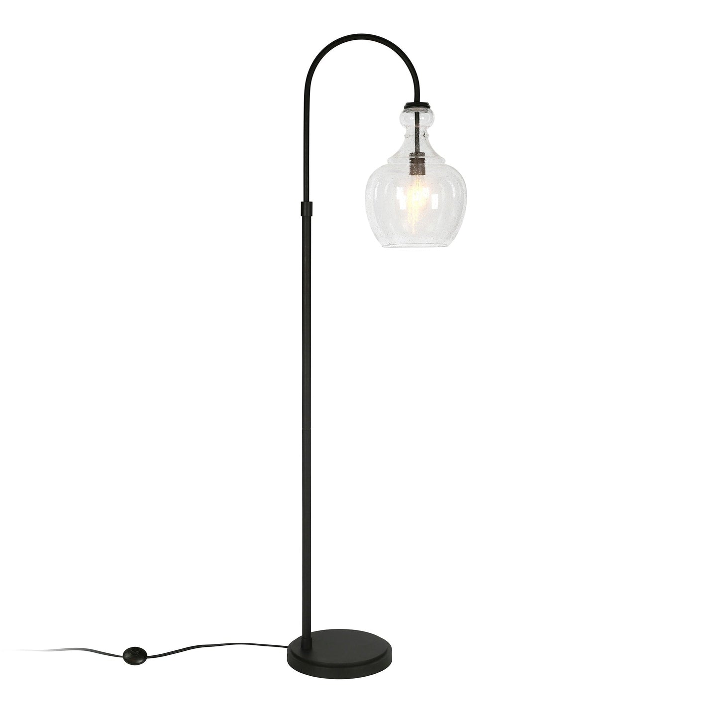 Verona Arc Floor Lamp with Glass Shade