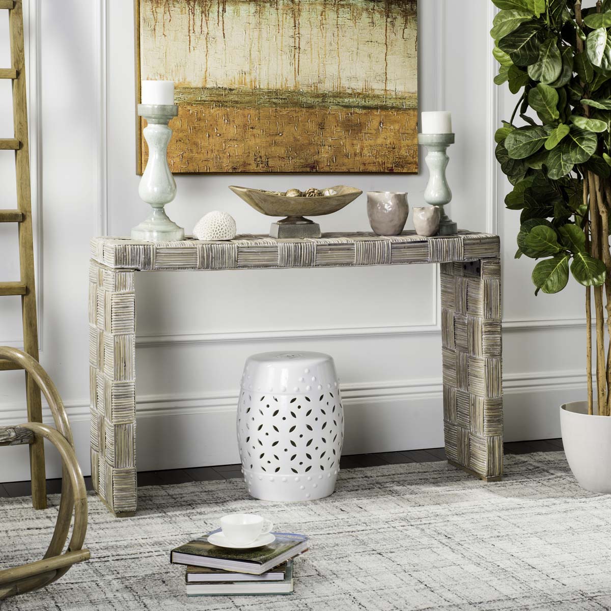 Adkin Rattan Console | Safavieh - WIK6502