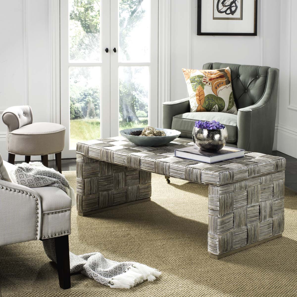 Adkin Rattan Coffee Table | Safavieh - WIK6503