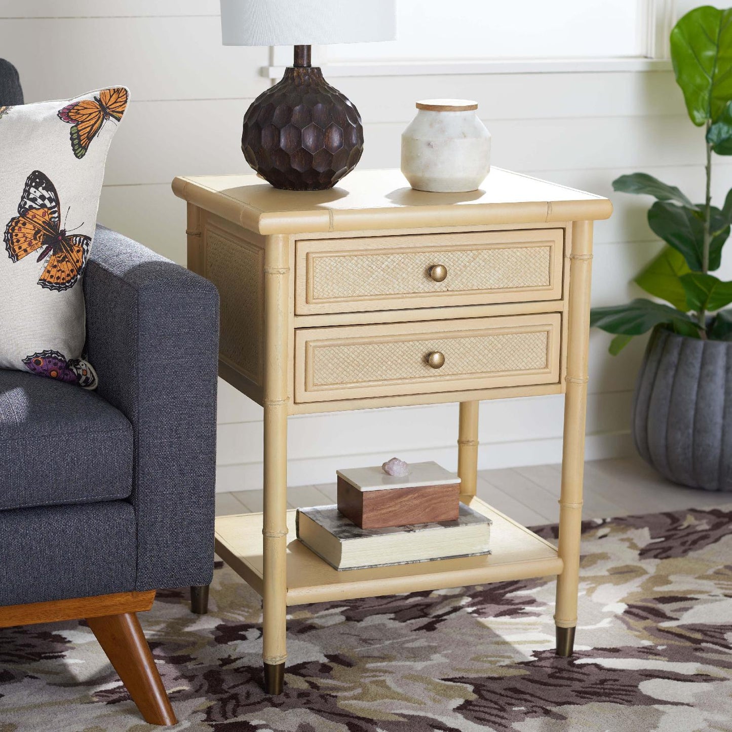 Ahab 2 Drawer 1 Shelf Accent Table | Safavieh - ACC6606