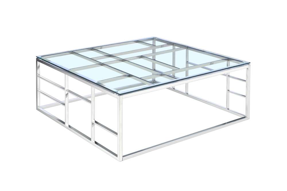 39 Square Glass Top w/ Ladder Style Frame | Modern Motion - 5073-CT