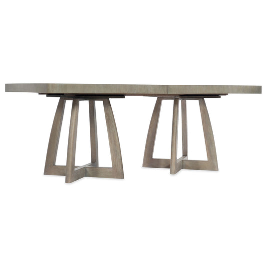 Affinity 78in Rectangle Pedestal Dining Table w/2-18in Leaves | Hooker Furniture - 6050-75206-GRY