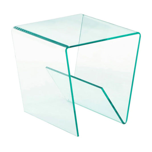 20 Square Bent Clear Glass Lamp Table | Modern Motion - 72102-LT