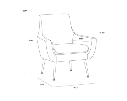 Aletta Lounge Chair - Nono Tapenade Gold | Sunpan Furniture - 107756