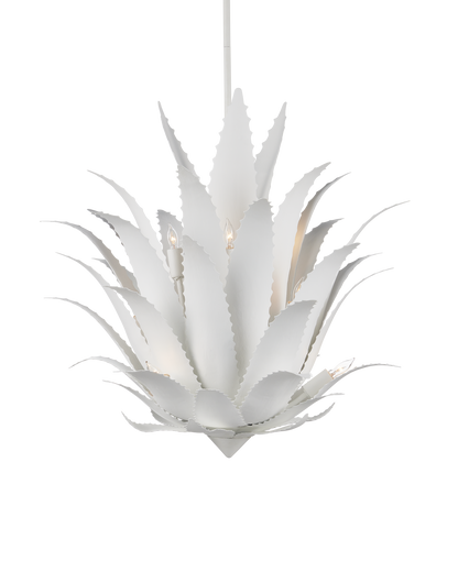 Agave White Chandelier | Currey & Co - 9000-1263