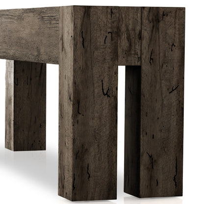 Abaso Console Table - Ebony Rustic Ash Oyster | Four Hands - 229656-003