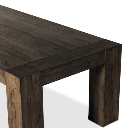 Abaso Dining Table 108 - Ebony Rustic Wormwood Oak | Four Hands - 233931-002