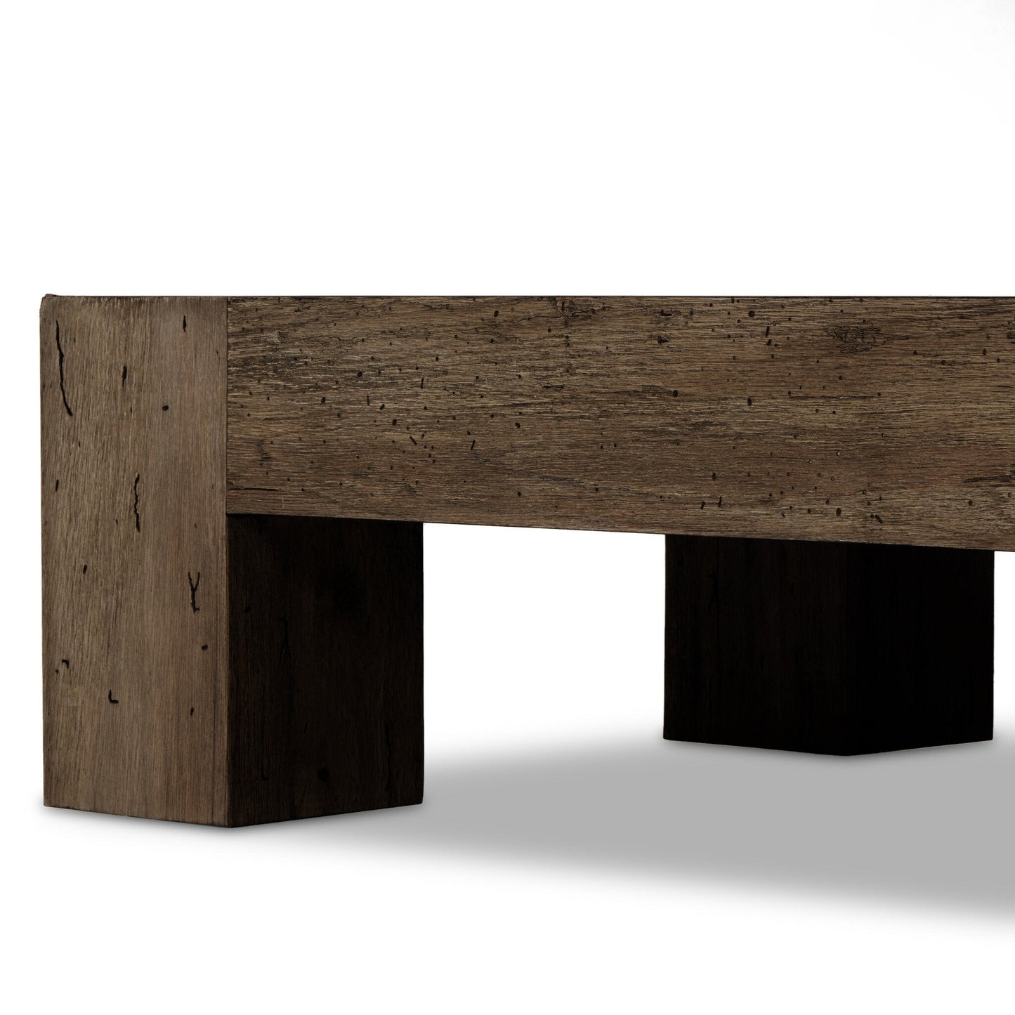 Abaso Rectangular Coffee Table - Ebony Rustic Wormwood Oak | Four Hands - 238571-002