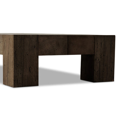 Abaso Rectangular Coffee Table - Ebony Rustic Wormwood Oak | Four Hands - 238571-002