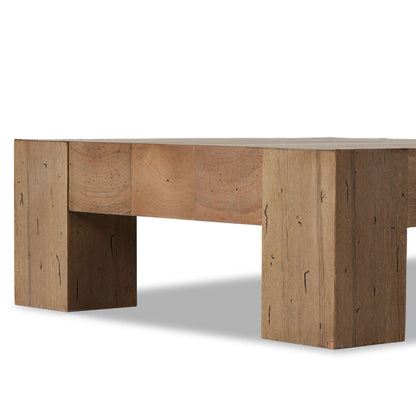 Abaso Small Square Coffee Table - Rustic Wormwood Oak | Four Hands - 239394-001