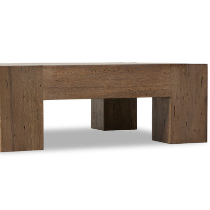 Abaso Small Square Coffee Table - Rustic Wormwood Oak | Four Hands - 239394-001