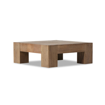 Abaso Small Square Coffee Table - Rustic Wormwood Oak | Four Hands - 239394-001