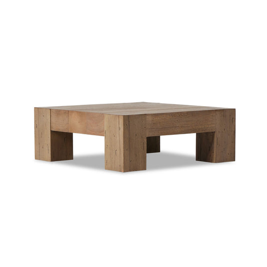 Abaso Small Square Coffee Table - Rustic Wormwood Oak | Four Hands - 239394-001