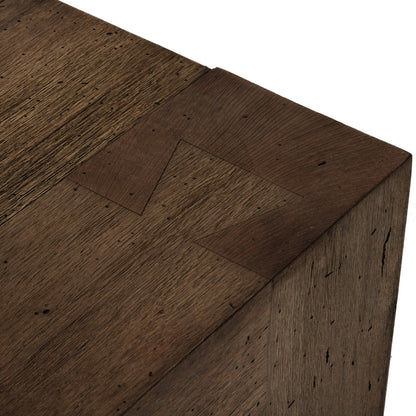 Abaso Small Square Coffee Table - Ebony Rustic Wormwood Oak | Four Hands - 239394-002