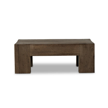 Abaso Small Square Coffee Table - Ebony Rustic Wormwood Oak | Four Hands - 239394-002