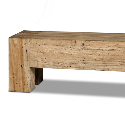 Abaso Accent Bench - Rustic Wormwood Oak | Four Hands - 239396-001