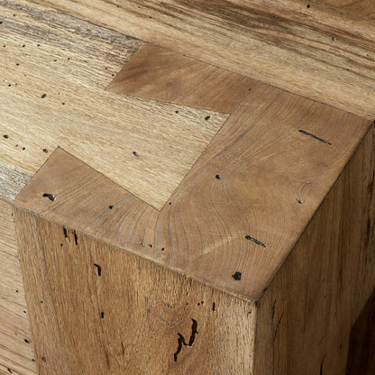 Abaso Accent Bench - Rustic Wormwood Oak | Four Hands - 239396-001