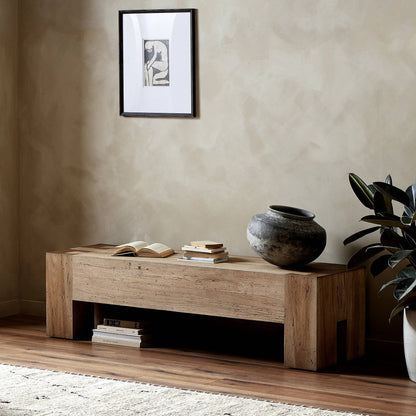 Abaso Accent Bench - Rustic Wormwood Oak | Four Hands - 239396-001