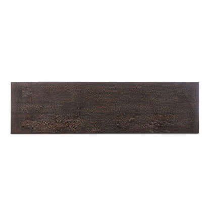 Abaso Accent Bench - Ebony Rustic Wormwood Oak | Four Hands - 239396-002