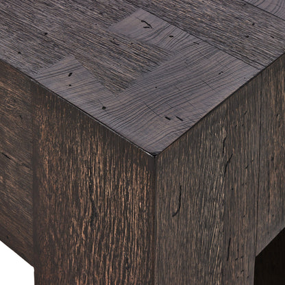 Abaso Accent Bench - Ebony Rustic Wormwood Oak | Four Hands - 239396-002