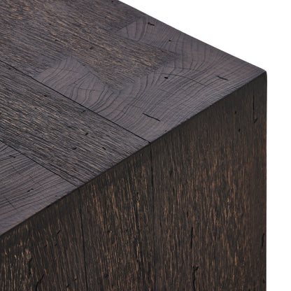Abaso Accent Bench - Ebony Rustic Wormwood Oak | Four Hands - 239396-002