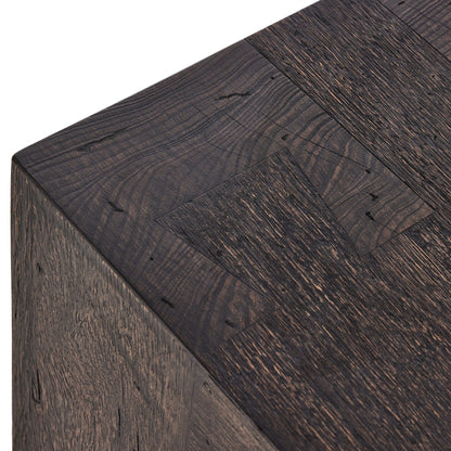 Abaso Accent Bench - Ebony Rustic Wormwood Oak | Four Hands - 239396-002