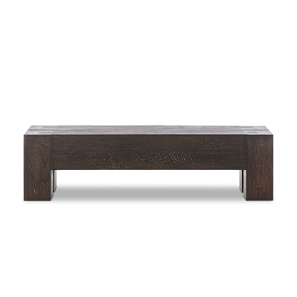 Abaso Accent Bench - Ebony Rustic Wormwood Oak | Four Hands - 239396-002