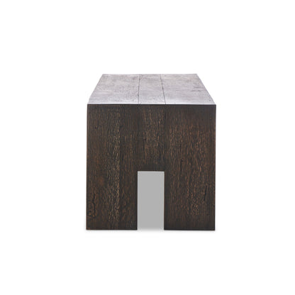 Abaso Accent Bench - Ebony Rustic Wormwood Oak | Four Hands - 239396-002