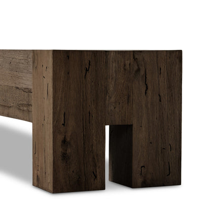 Abaso Large Accent Bench - Ebony Rustic Wormwood Oak | Four Hands - 239398-002