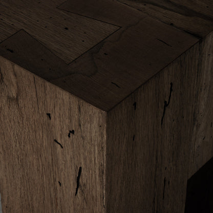 Abaso Large Accent Bench - Ebony Rustic Wormwood Oak | Four Hands - 239398-002