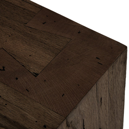 Abaso Large Accent Bench - Ebony Rustic Wormwood Oak | Four Hands - 239398-002