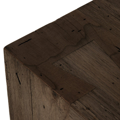 Abaso Large Accent Bench - Ebony Rustic Wormwood Oak | Four Hands - 239398-002