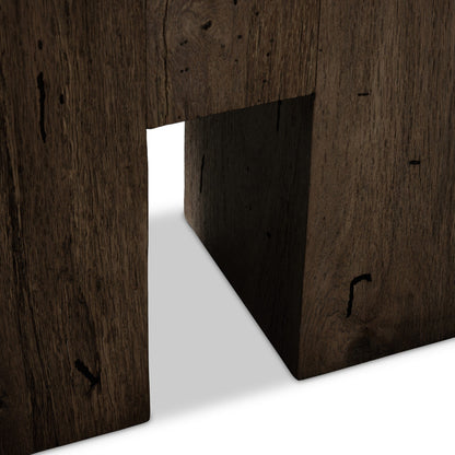 Abaso Large Accent Bench - Ebony Rustic Wormwood Oak | Four Hands - 239398-002