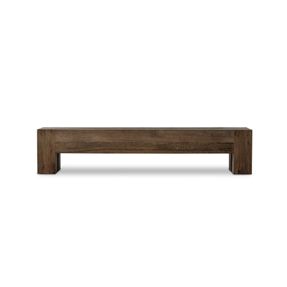 Abaso Large Accent Bench - Ebony Rustic Wormwood Oak | Four Hands - 239398-002
