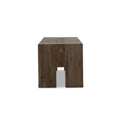 Abaso Large Accent Bench - Ebony Rustic Wormwood Oak | Four Hands - 239398-002
