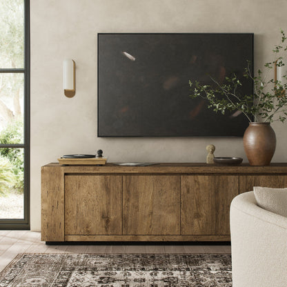 Abaso Media Console - Rustic Wormwood Oak | Four Hands - 239400-001