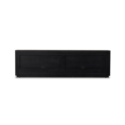 Abaso Media Console - Ebony Rustic Wormwood Oak | Four Hands - 239400-002