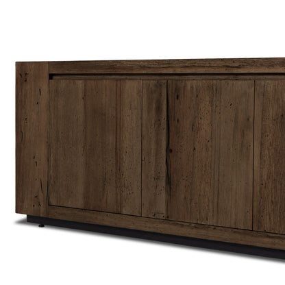 Abaso Media Console - Ebony Rustic Wormwood Oak | Four Hands - 239400-002