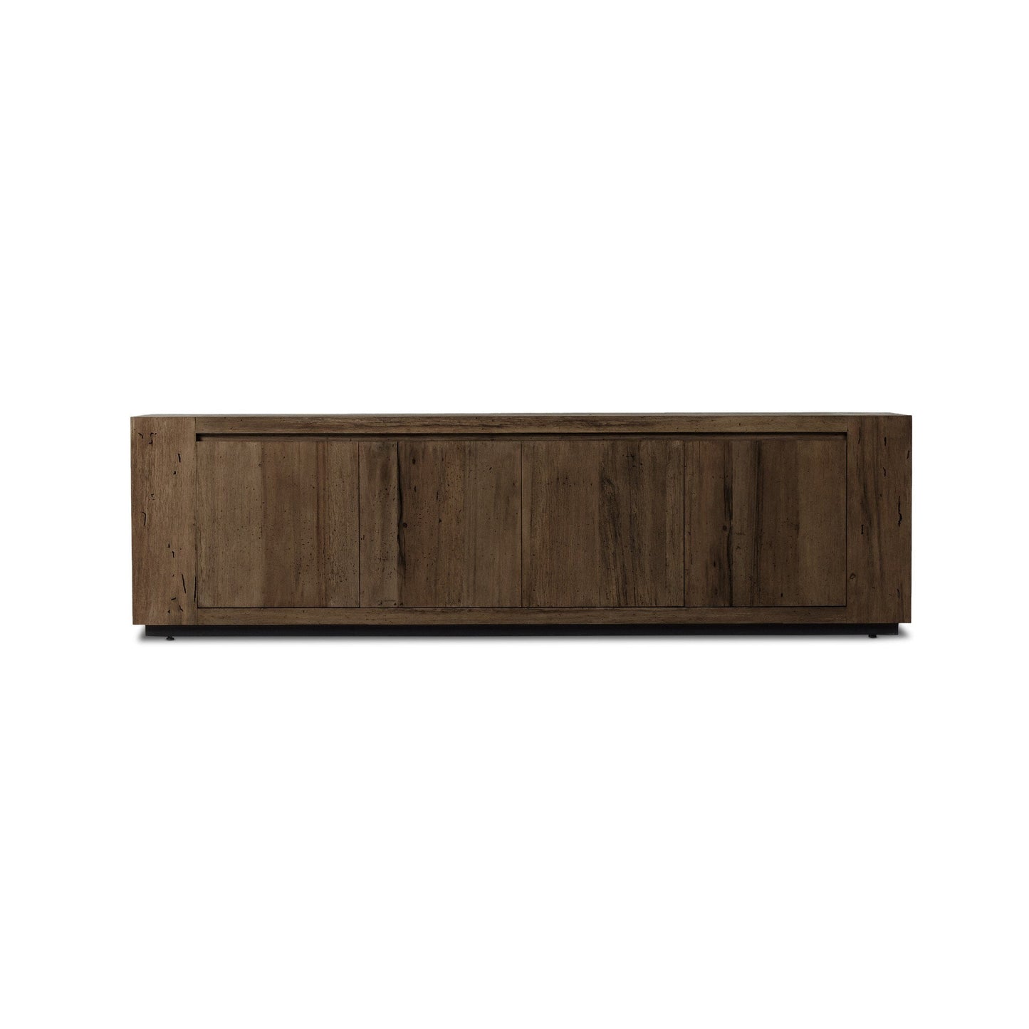 Abaso Media Console - Ebony Rustic Wormwood Oak | Four Hands - 239400-002