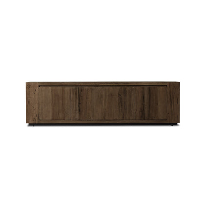 Abaso Media Console - Ebony Rustic Wormwood Oak | Four Hands - 239400-002