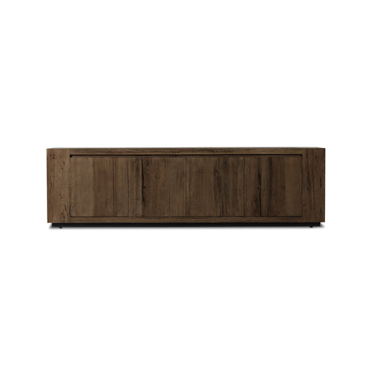 Abaso Media Console - Ebony Rustic Wormwood Oak | Four Hands - 239400-002