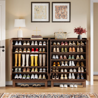 24 Pairs Shoe Storage Cabinet with Door for Entryway Living Room