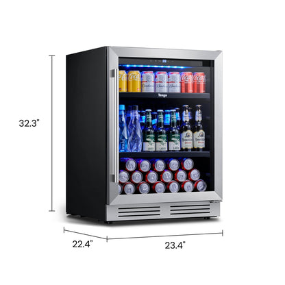 24 Inch Beverage Fridge 140 Can Beverage Refrigerator for Soda Wine Drinks - 24 inch